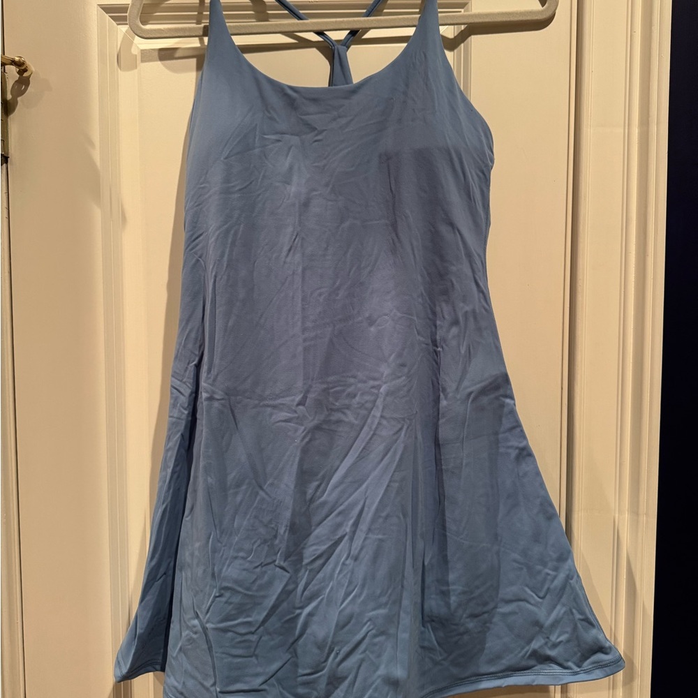 Halara: Softlyzero Plush Backless Crisscross Workout Dress
